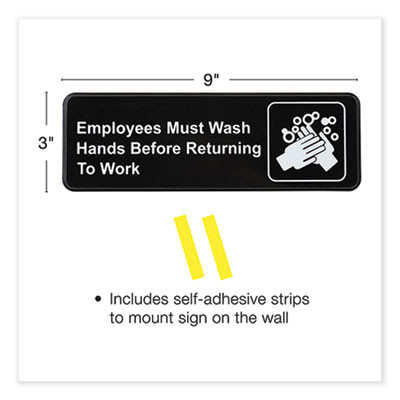 Indoor/Outdoor Restroom With Braille Text, 6" x 9", Black Face, White Graphics, 3/Pack