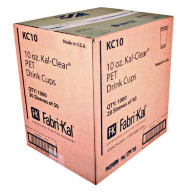 Kal-Clear Pet Cold Drink Cups, 10 Oz, Plastic, Clear, 50/Bag, 20 Bags/Carton