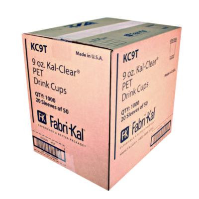 Kal-Clear True Pet Cold Drink Cups, 9 Oz, Plastic, Clear, 50/Bag, 20 Bags/Carton