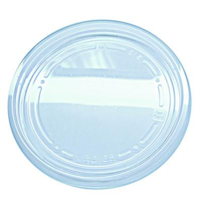 Recycleware Round Deli Container Lids, Flat Plug Fit, Clear, Plastic, 500/Carton