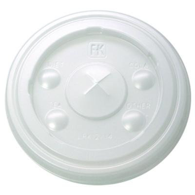Kal-Clear/Nexclear Drink Cup Lids, Flat, X-Style Straw Slot, Fits 12 Oz To 14 Oz Cold Cups, Plastic, Translucent, 1,000/Ct