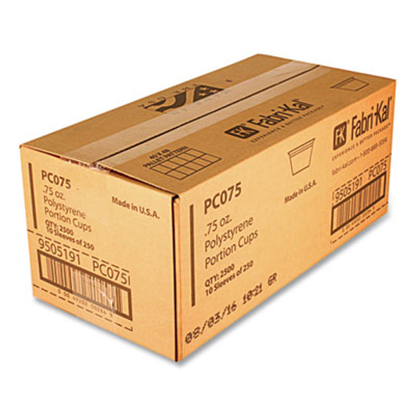 Portion Cups, 0.75 Oz, Plastic, Translucent, 125/Sleeve, 20 Sleeve/Carton