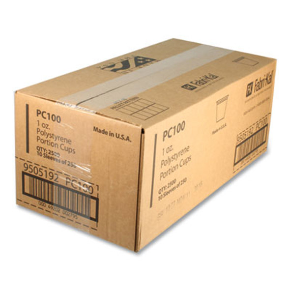 Portion Cups, 1 Oz, Plastic, Translucent, 250/Sleeve, 10 Sleeves/Carton