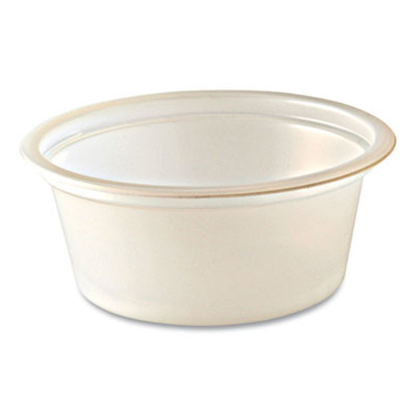 Portion Cups, Squat, 1 Oz, Plastic, Translucent, 125/Sleeve, 20 Sleeve/Carton