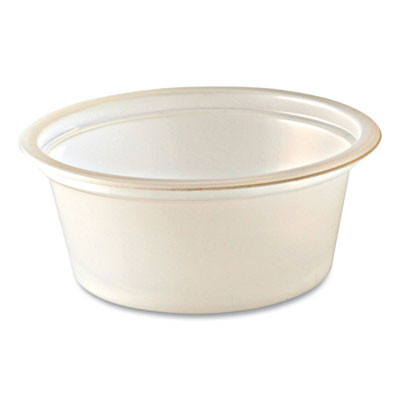 Portion Cups, Squat, 1 Oz, Plastic, Translucent, 125/Sleeve, 20 Sleeve/Carton