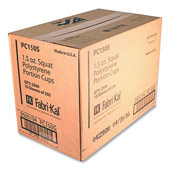 Portion Cups, Squat, 1.5 Oz, Plastic, Translucent, 125/Sleeve, 20 Sleeve/Carton