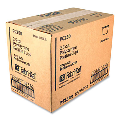 Portion Cups, 2.5 Oz, Plastic, Translucent, 125/Sleeve, 20 Sleeve/Carton