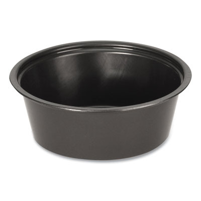 Portion Cups, 1.5 Oz, Plastic, Black, 250/Sleeve, 10 Sleeves/Carton