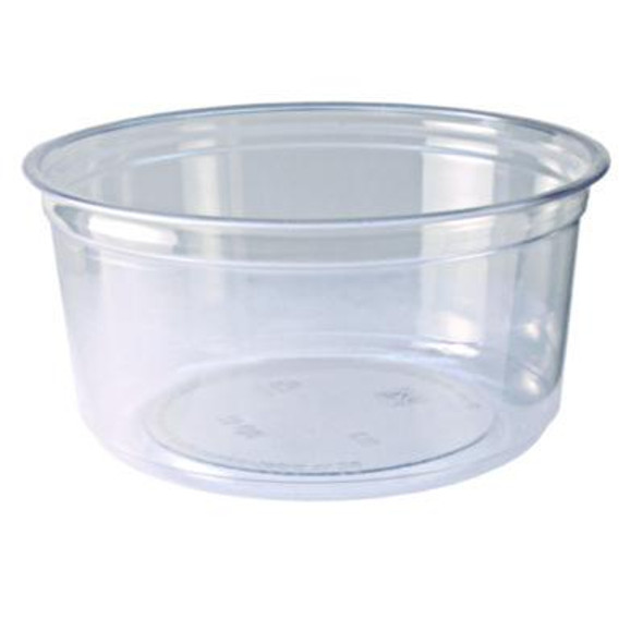 Recycleware Round Deli Container, 12 Oz, 4.6" Diameter x 2.3" h, Clear, Plastic, 500/Carton