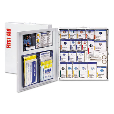 Ansi 2015 Smartcompliance Food Service First Aid Cabinet For 50 People, Without Medications, 260 Pieces, Metal Case