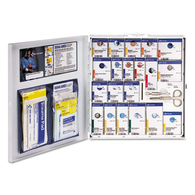 Ansi 2015 Smartcompliance Food Service First Aid Cabinet For 50 People, Without Medications, 260 Pieces, Metal Case