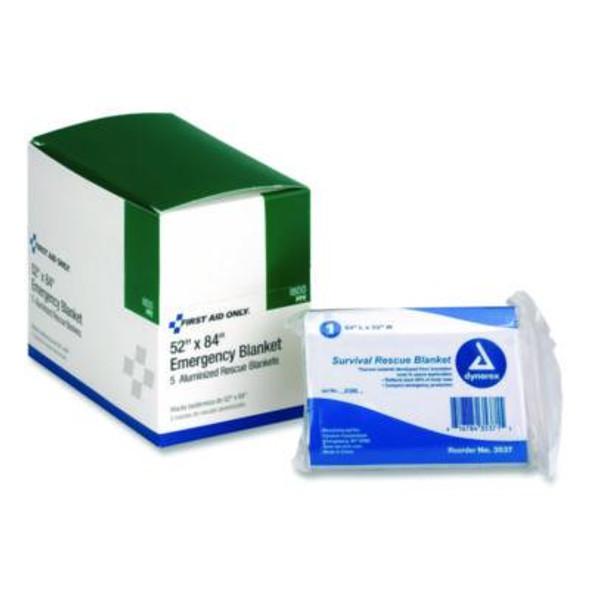 Aluminized Emergency Blanket, 52" X 84", 5/Box