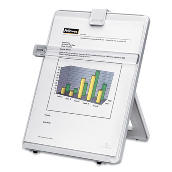 Non-Magnetic Desktop Copyholder, Holds Up To 125 Letter Size Sheets, Plastic, Platinum
