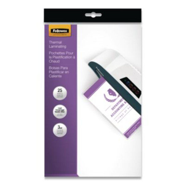 Laminating Pouches, 3 Mil, 9" X 14.5", Gloss Clear, 25/Pack