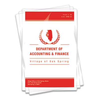 Laminating Pouches, 5 Mil., 9" x 14.5", Gloss Clear, 100/Pack