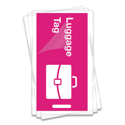 Laminating Pouches, 10 Mil, 3.75" X 2.25", Gloss Clear, 100/Pack