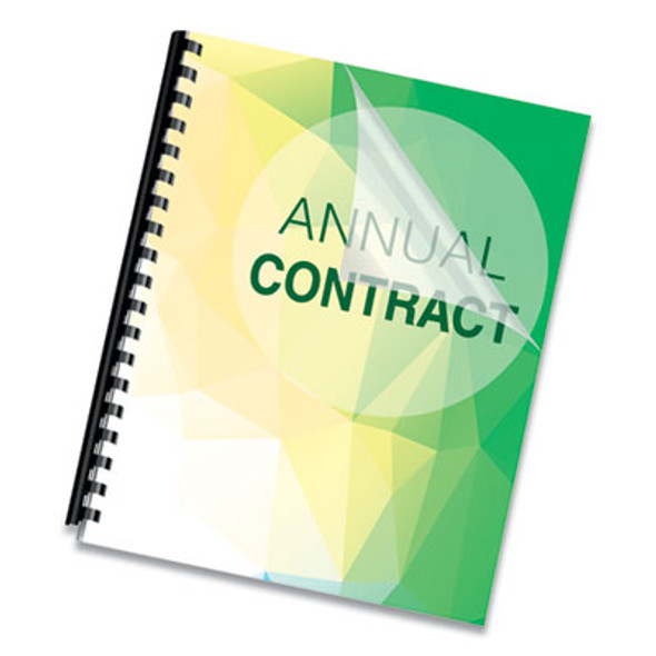 Crystals Transparent Presentation Covers For Binding Systems, Plastic, Square Corners, 11 x 8.5, Gloss Clear, 100/Pack