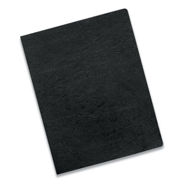 Executive Leather-Like Presentation Cover, Plastic, Round Corners, 11.25 x 8.75, Black, 50/Pack
