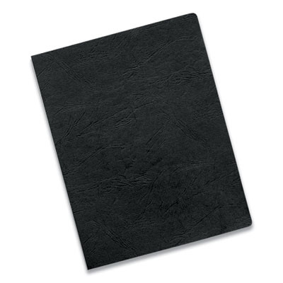 Executive Leather-Like Presentation Cover, Plastic, Round Corners, 11.25 x 8.75, Black, 50/Pack