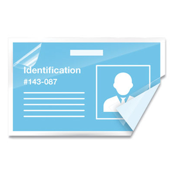 Self-Adhesive Laminating Pouches, 5 Mil, 3.88" X 2.38", Gloss Clear, 5/Pack