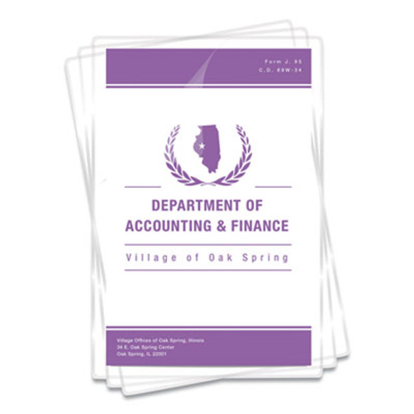 Laminating Pouches, 3 Mil, 9" X 14.5", Gloss Clear, 50/Pack