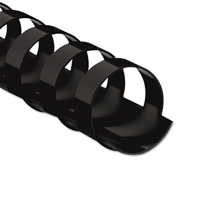 Plastic Comb Bindings For 11 x 8.5 Documents, 19 Rings, 0.5" (90-Sheet) Capacity, Black, 25/Pack