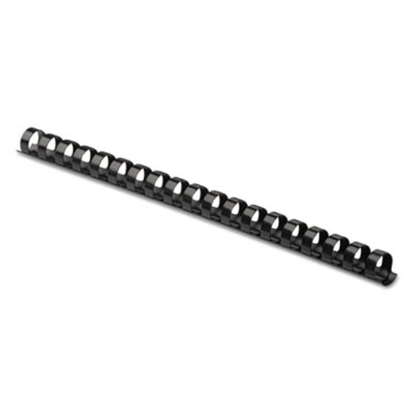 Plastic Comb Bindings For 11 x 8.5 Documents, 19 Rings, 0.63" (120-Sheet) Capacity, Black, 25/Pack
