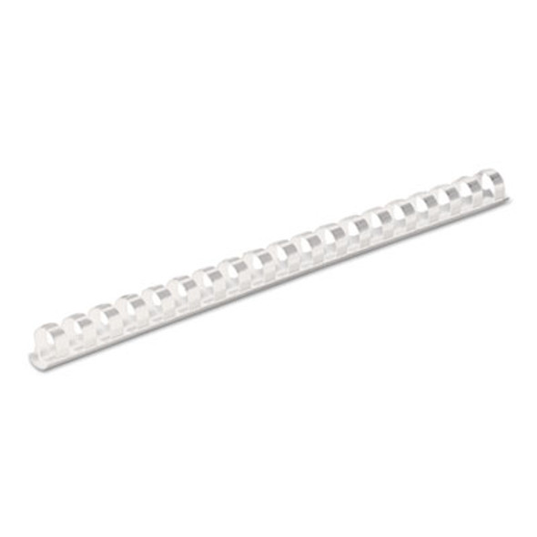 Plastic Comb Bindings For 11 x 8.5 Documents, 19 Rings, 0.38" (55-Sheet) Capacity, White, 100/Pack