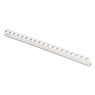 Plastic Comb Bindings For 11 x 8.5 Documents, 19 Rings, 0.38" (55-Sheet) Capacity, White, 100/Pack