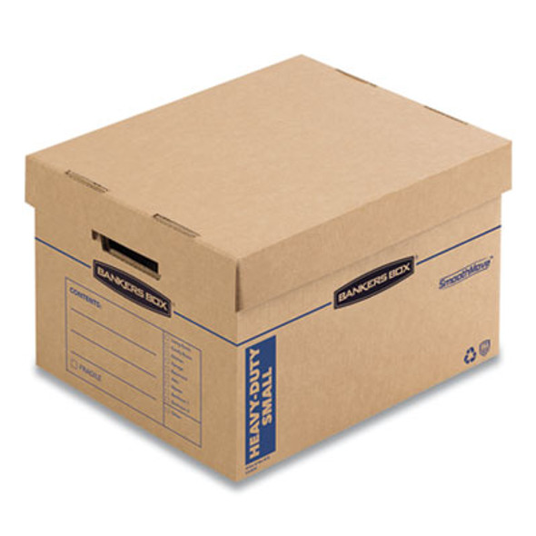 Smoothmove Maximum Strength Moving Boxes, Half Slotted Container (Hsc), Small, 15" x 15" x 12", Brown/Blue, 8/Pack