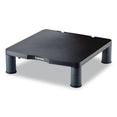 Standard Monitor Riser, 13.38" X 13.63" X 2" To 4", Graphite, Supports 60 Lbs