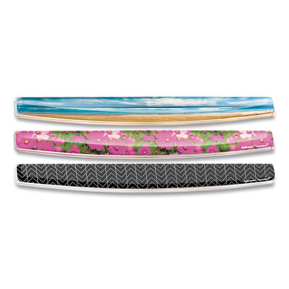 Photo Gel Keyboard Wrist Rest With Microban Protection, 18.56 x 2.31, Pink Flowers Design