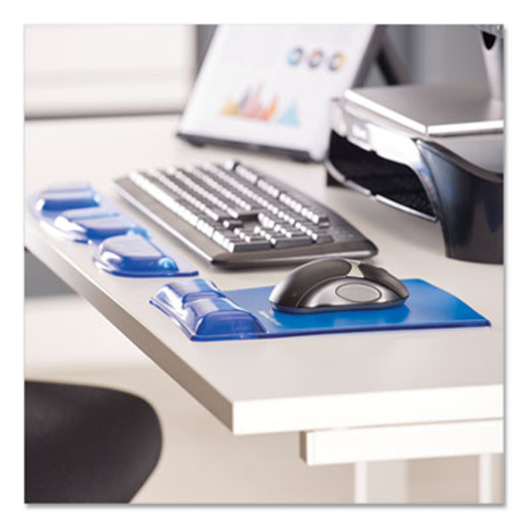 Gel Wrist Support With Attached Mouse Pad, 8.25 x 9.87, Blue