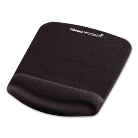 Plushtouch Mouse Pad With Wrist Rest, 7.25 x 9.38, Black