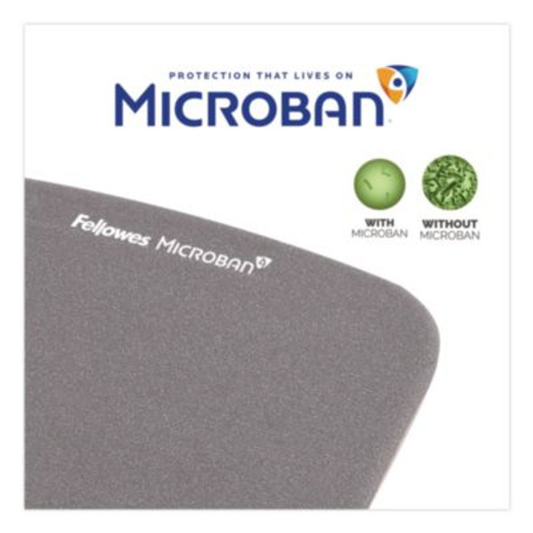 Plushtouch Mouse Pad With Wrist Rest, 7.25 x 9.38, Graphite