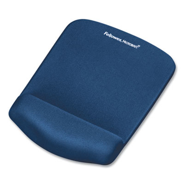 Plushtouch Mouse Pad With Wrist Rest, 7.25 x 9.38, Blue