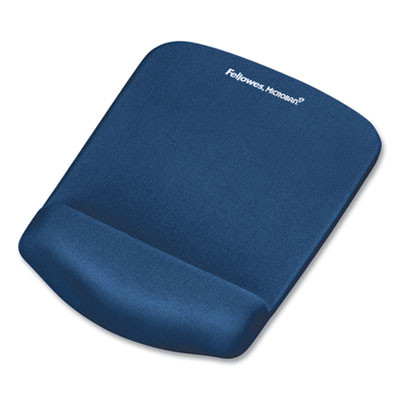 Plushtouch Mouse Pad With Wrist Rest, 7.25 x 9.38, Blue