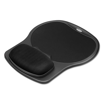 Easy Glide Gel Mouse Pad With Wrist Rest, 10 x 12, Black