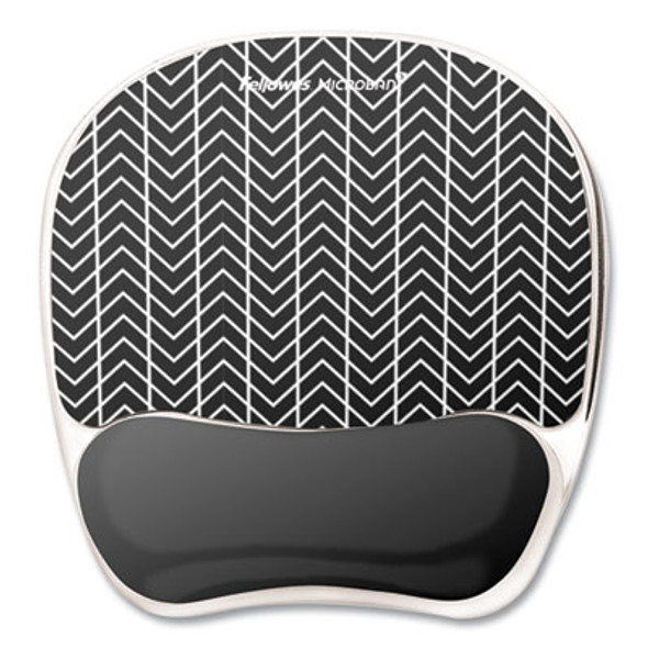 Photo Gel Mouse Pad With Wrist Rest With Microban Protection, 7.87 x 9.25, Chevron Design