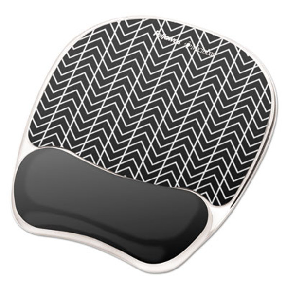 Photo Gel Mouse Pad With Wrist Rest With Microban Protection, 7.87 x 9.25, Chevron Design