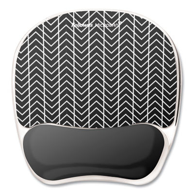 Photo Gel Mouse Pad With Wrist Rest With Microban Protection, 7.87 x 9.25, Chevron Design