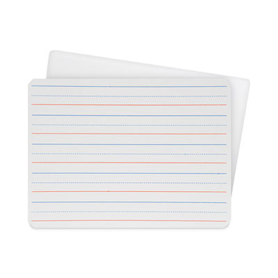 Two-Sided Red/Blue Ruled Dry Erase Board, 12" x 9", White Surface, 12/Pack