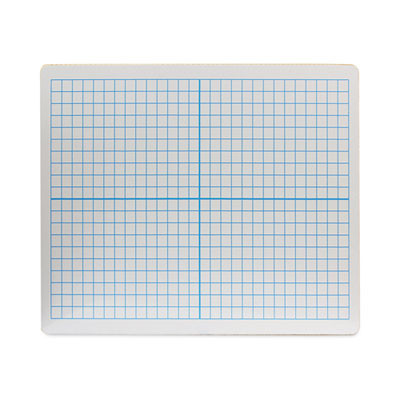 Graphing Two-Sided Dry Erase Board, Computational Grid Format, 12" x 9", White Surface, 12/Pack