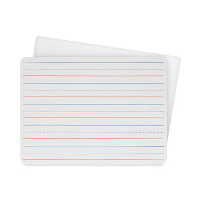 Two-Sided Red/Blue Ruled Dry Erase Board, 12" x 9", White Surface, 24/Pack