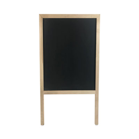 Black Chalkboard Marquee Sign, Black 24" x 42" Surface, Natural Wood Frame, 25" x 24" x 48.5"