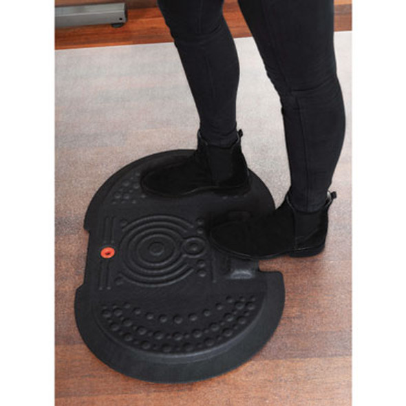 Afs-Tex 4000 Anti-Fatigue Mat, Oval, Midnight Black Anti-Slip Surface, 20" x 30"