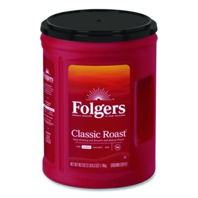 Classic Roast Ground Coffee, 40.3 Oz Canister, 6/Carton