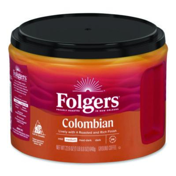 100% Columbian Coffee, 22.6 Oz Canister, 6/Carton