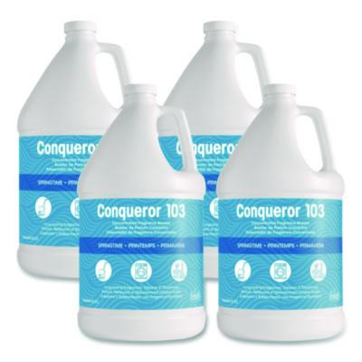 Conqueror 103 Odor Counteractant Concentrate, Springtime, 1 Gal Bottle, 4/Carton