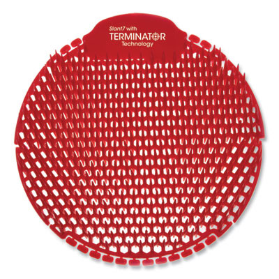 Slant7 With Terminator Urinal Screen, Forest Scent, Red, 5/Box